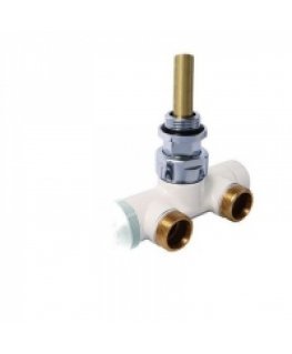 Towel dryer connection unit HERZ VUA-50 DELUXE, Bottom corner connection, without rim, white color