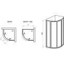 Semi-circular shower cabin Ravak Supernova, SKCP4-90 195, white+glass Grape