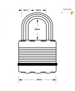 Master Lock Padlock MasterLock M5EURDLF 52 mm
