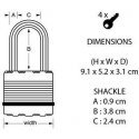 Master Lock Padlock MasterLock M5EURDLF 52 mm Master Lock Padlock MasterLock M5EURDLF 52 mm