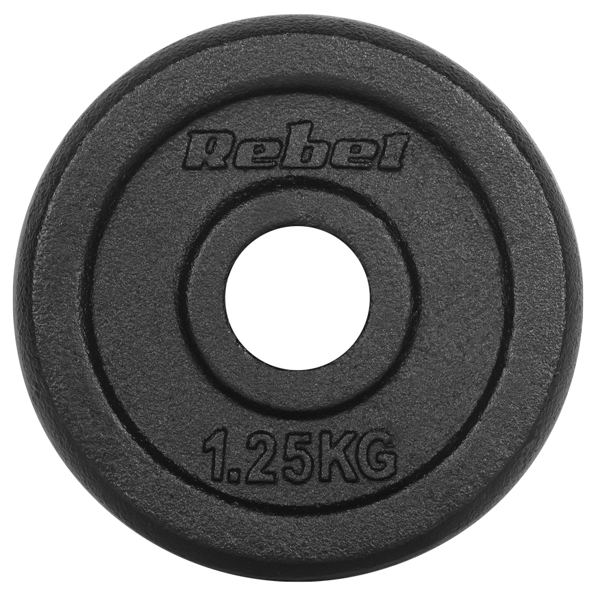 Set of cast iron weights 4x1.25kg, hole 31mm, classic plate, REBEL ACTIVE – 3