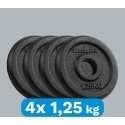 Ketaus svarelių rinkinys 4x1.25kg, skylė 31mm, klasikinė plokštė, REBEL ACTIVE