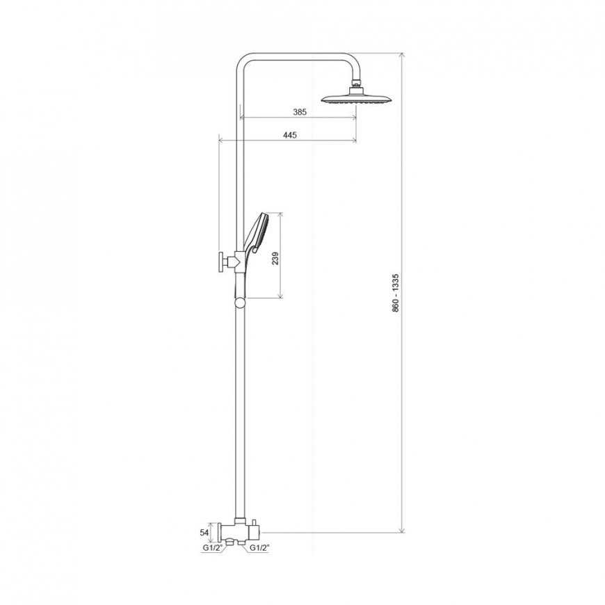 Stationary shower system Ravak DS 090.00, with shower set – 2
