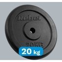 Ketaus svoris 20kg, skylė 31mm, klasikinė plokštė, REBEL ACTIVE Ketaus svoris 20kg, skylė 31mm, klasikinė plokštė, REBEL ACTIVE