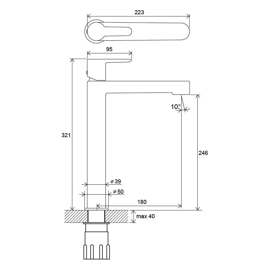 Ravak Puri washbasin mixer, PU 015.00 high, chrome – 2