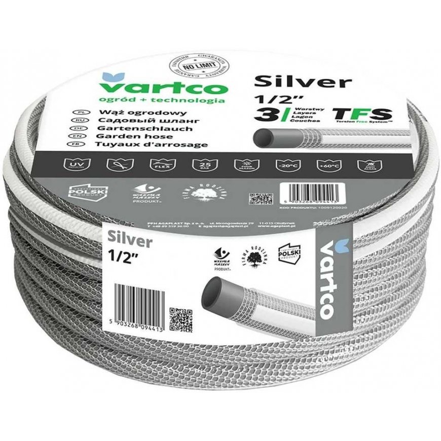 Agaplast Garden hose Vartco Silver TFS 1/2" 50m