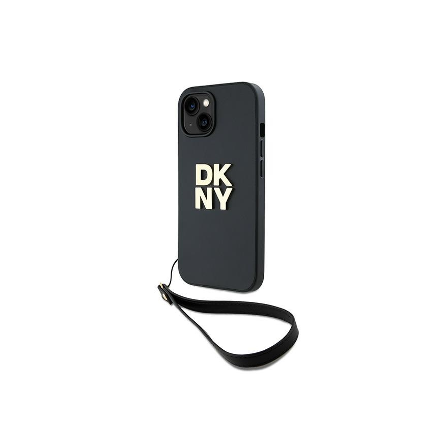 Case DKNY DKHCP15MPBSWSK iPhone 15 Plus 6.7" black/black hardcase Wrist Strap Stock Logo