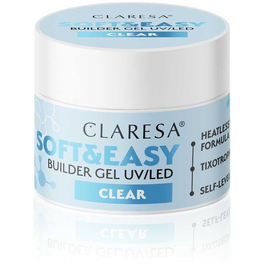 CLARESA Żel budujący do paznoksi Soft&Easy Builder - Clear 45g