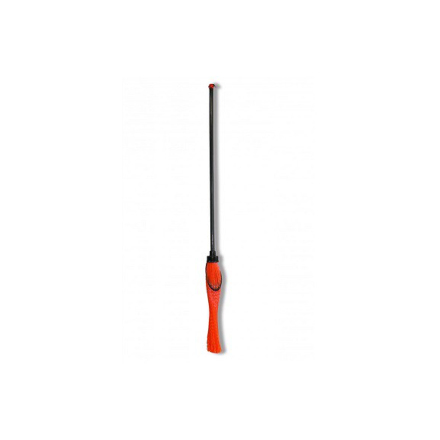 Broom with handle round orange