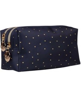Killys Golden Heart cosmetic bag with two zippers