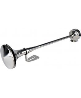 Klaxon fanfara sznejal szękowy chrome 620 mm 12v 24v lowtone amio-04078