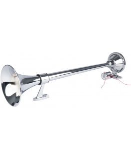 Klaxon fanfara szynał ząkowy chrome 640 mm 12v 24v amio-04076