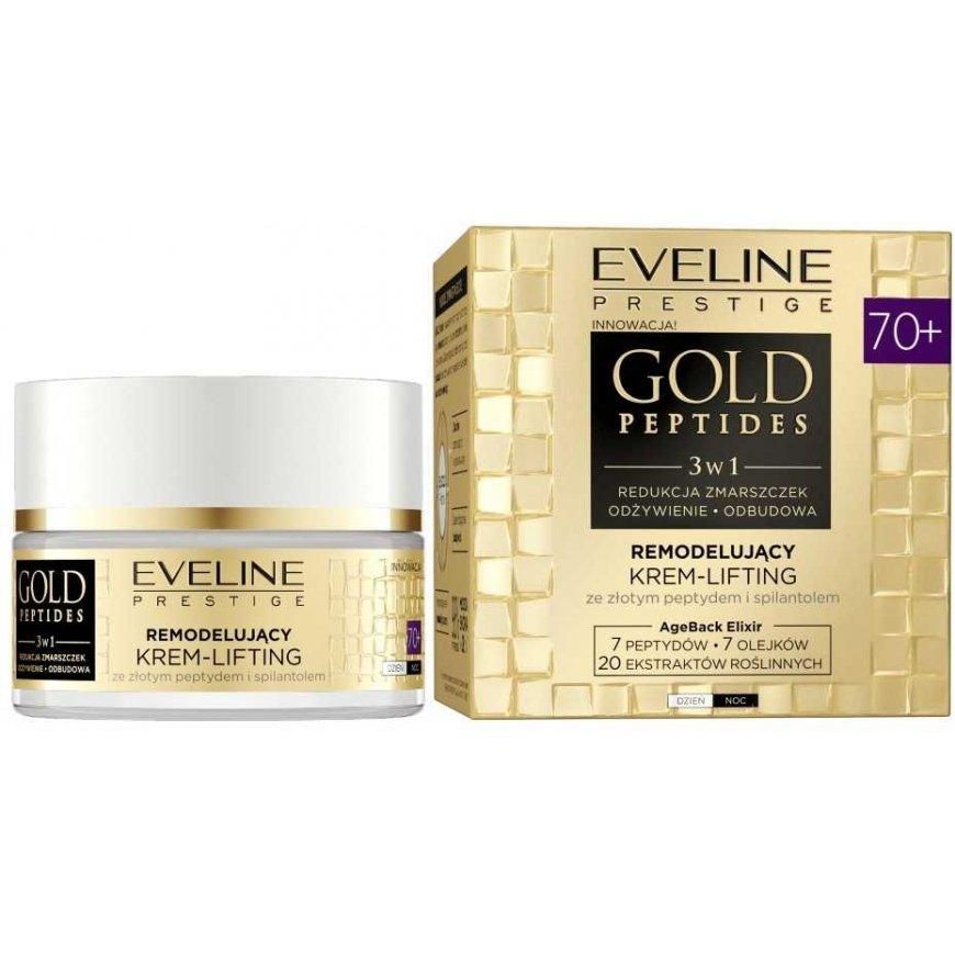 Lifting cream Eveline Cosmetics Gold Peptides, firming, 70+, 50 ml – 3