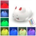 Media-Tech POKKY Dreaming Bunny - Silicone, multicolored night lamp with rechargeable battery. Control by tapping or with the re