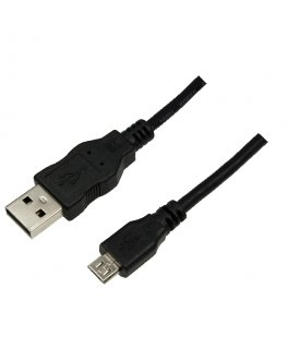 LogiLink 1.8m USB/microUSB USB kabelis USB 2.0 1,8 m USB A Micro-USB B Melns
