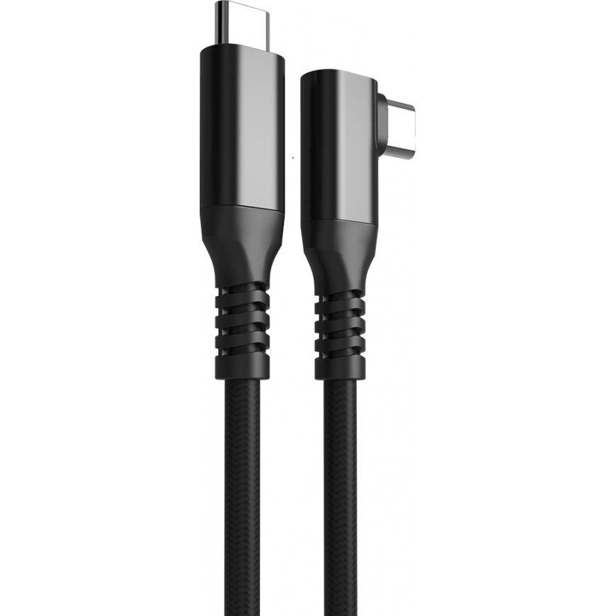 Fuj:tech USB-C 90° - USB-C -kaapeli, 2 m, musta – 2