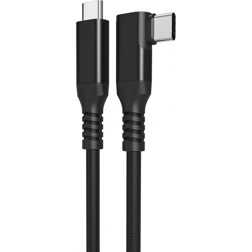 Fuj:tech USB-C 90° - USB-C -kaapeli, 2 m, musta – 5