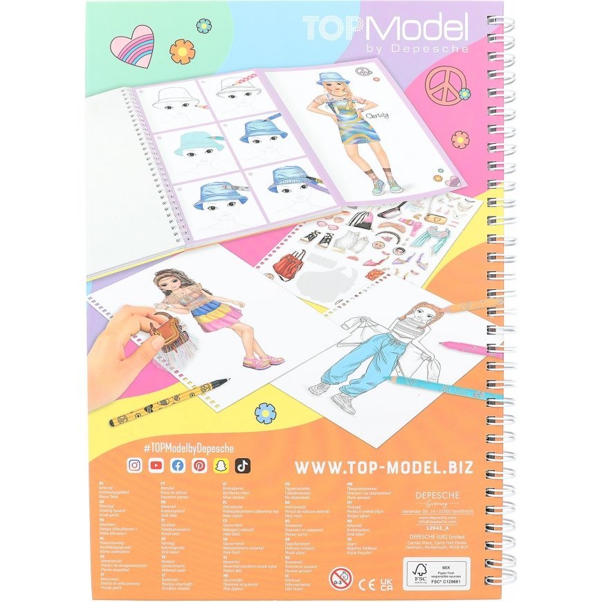 TOPModel Suunnittelukirja & värityskynät – 5
