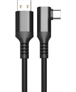 Fuj:tech USB-C 90° - USB-A cable, 1 m, black