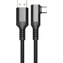 Fuj:tech USB-C 90° - USB-A -kaapeli, 1 m, musta Fuj:tech USB-C 90° - USB-A -kaapeli, 1 m, musta