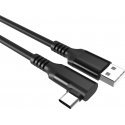 Fuj:tech USB-C 90° - USB-A -kaapeli, 1 m, musta Fuj:tech USB-C 90° - USB-A -kaapeli, 1 m, musta