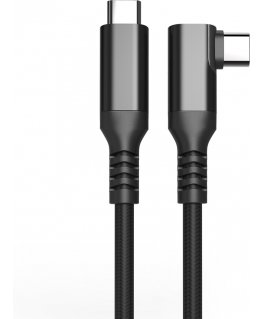 Fuj:tech USB-C 90° - USB-C -kaapeli, 1 m, musta