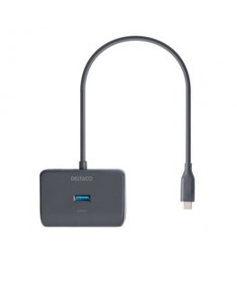 USB-C hub DELTACO, 5 Gbps, 4x USB-A, black / USBC-HUB203 / 1902428