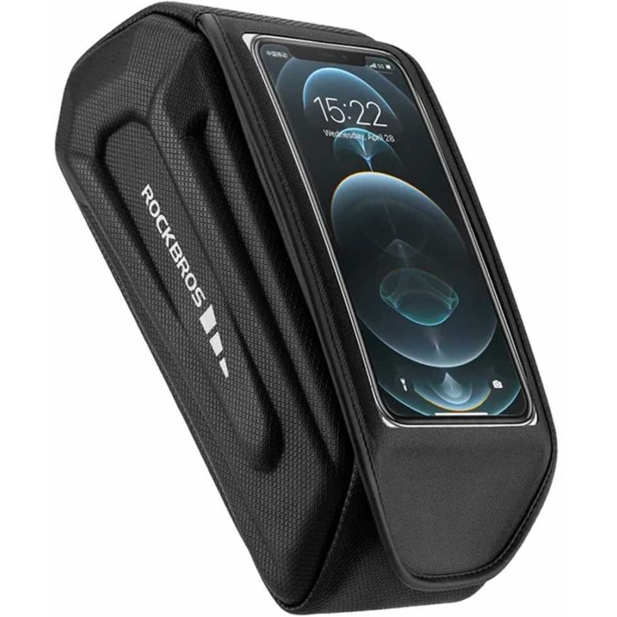 Rockbros 30120064001 vandeniui atsparaus rėmo dviračio krepšys su telefono dangteliu - juodas