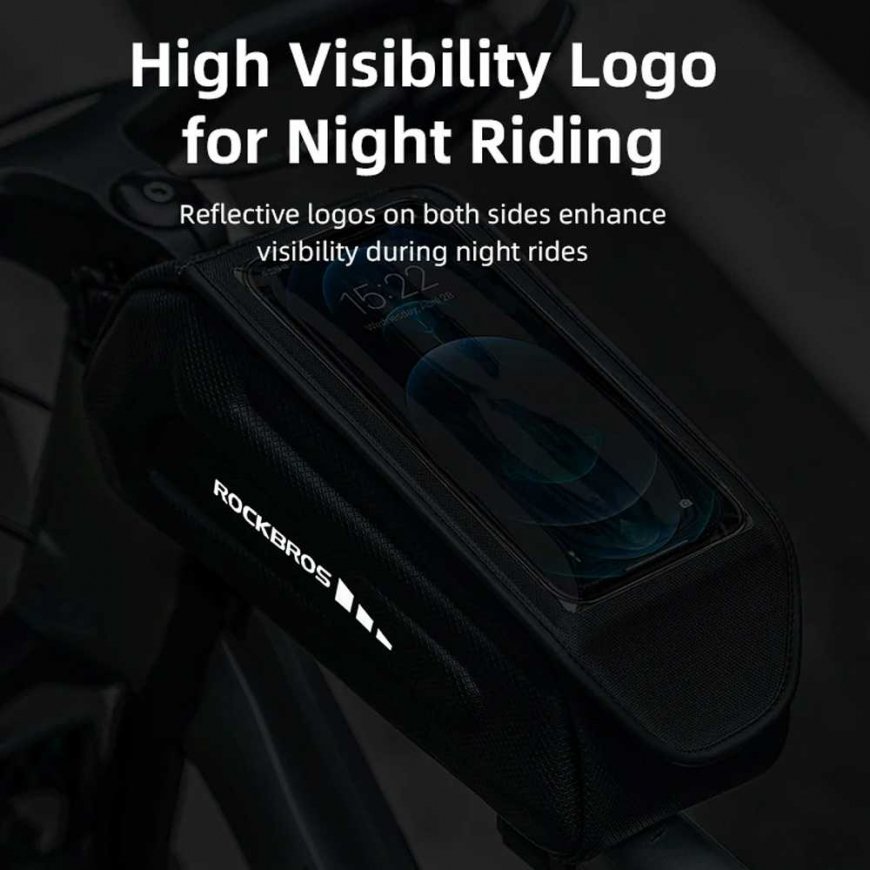 Rockbros 30120064001 Waterproof Frame Bike Bag with Phone Cover - Black – 3
