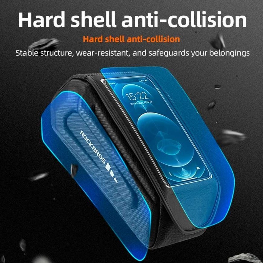 Rockbros 30120064001 vandeniui atsparaus rėmo dviračio krepšys su telefono dangteliu - juodas – 5