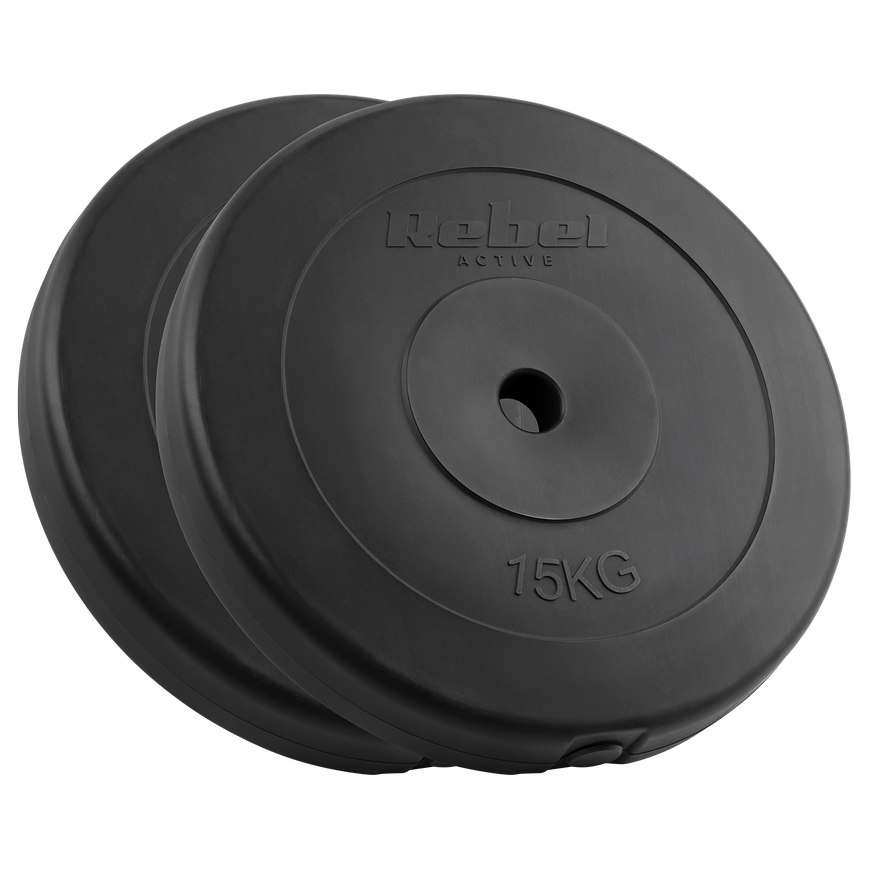 Set of bituminous weights 2x15kg, hole 31mm, classic plate, REBEL ACTIVE