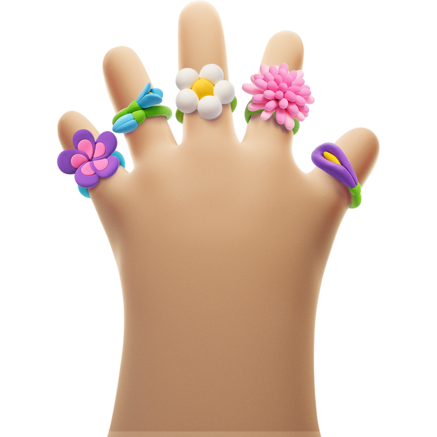 HEY CLAY modeling clay Rings flower – 3