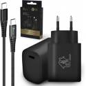 Extralink Smart Life | Set USB Type-C to Type-C, 200cm, Black + Charger 18W PD3.0 | Black