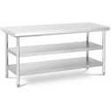 Royal Catering Stalas, centrinis plieno stalviršis, 2 lentynos, 180 x 60 cm Royal Catering Stalas, centrinis plieno stalviršis, 2 lentynos, 180 x 60 cm