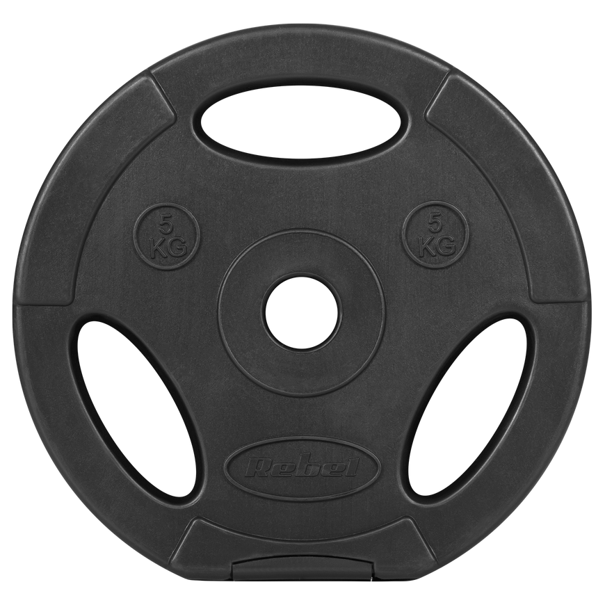 Set of bituminous weights 4x5kg, hole 31mm, plate with handles, REBEL ACTIVE – 3
