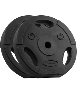 Set of bituminous weights 2x10kg, hole 31mm, plate with handles, REBEL ACTIVE