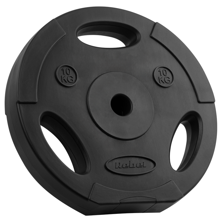 Set of bituminous weights 2x10kg, hole 31mm, plate with handles, REBEL ACTIVE – 2