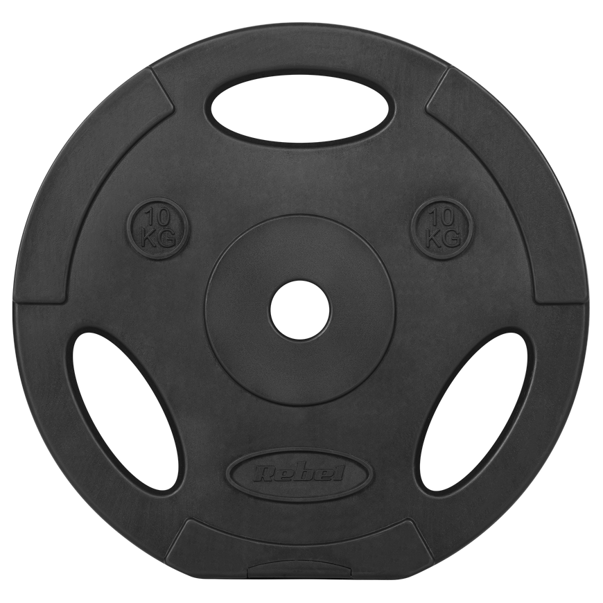 Set of bituminous weights 2x10kg, hole 31mm, plate with handles, REBEL ACTIVE – 3