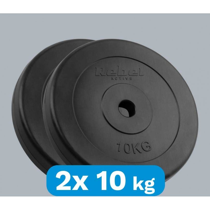 Set of bituminous weights 2x10kg, hole 31mm, classic plate, REBEL ACTIVE – 5