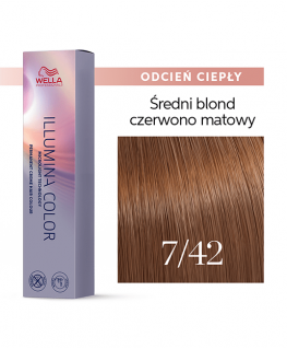 WELLA ILLUMINA COLOR, hair dye 60ml - 7/42 - Średni Blond Czerwono Matowy