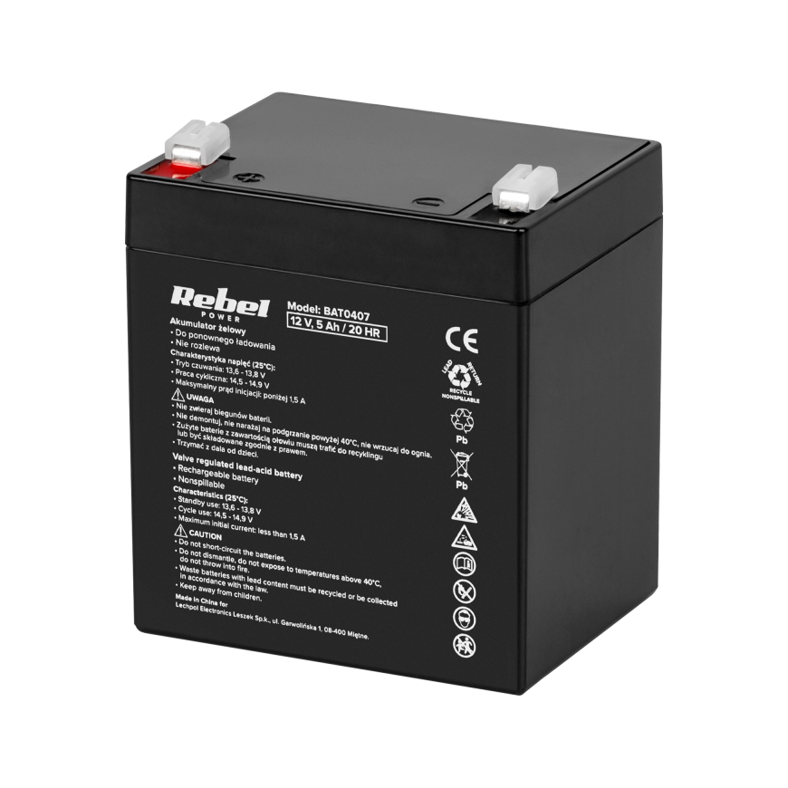 Battery żelowy Rebel 12V 5Ah – 2