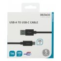 Deltaco USBC-1132M USB-kaabel USB 2.0 1 m USB A Must