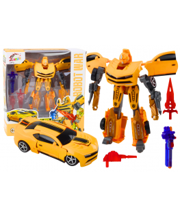 Lean Toys Auto-Robot 2in1 Transformation Sporty Yellow