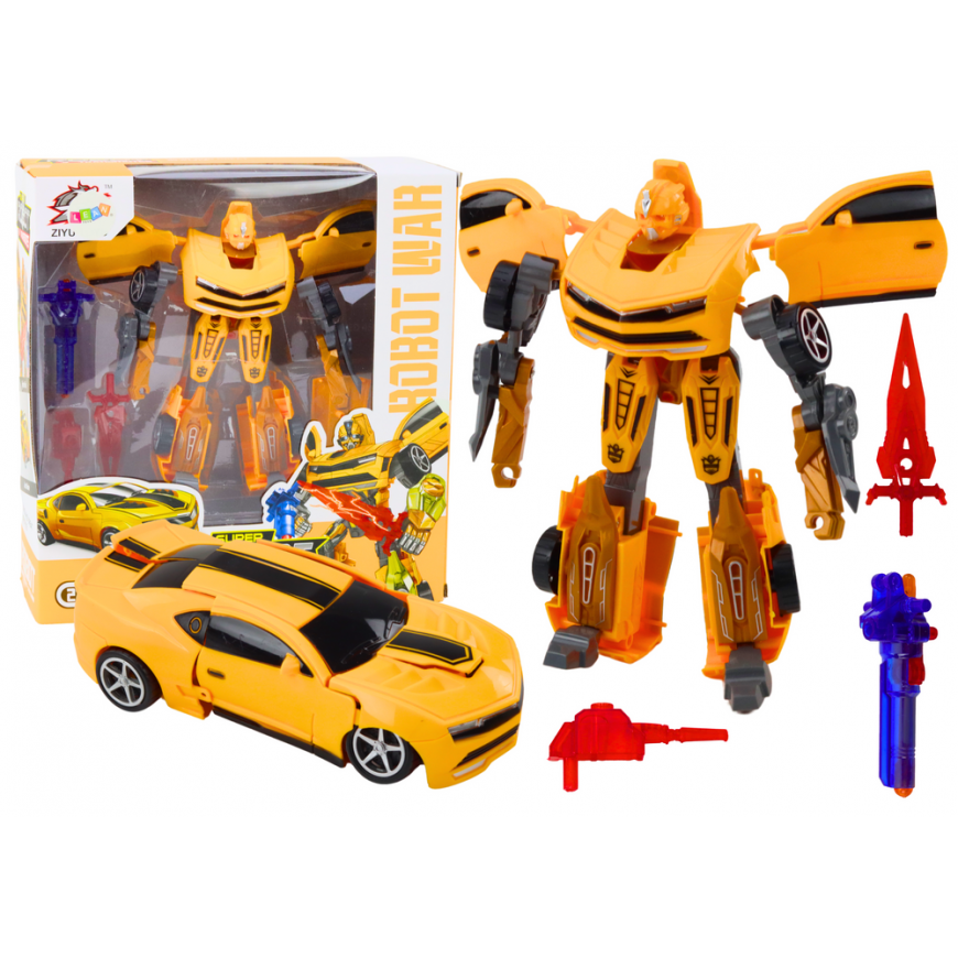 Lean Toys Auto-Robot 2in1 Transformation Sporty Geltona