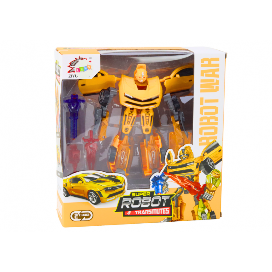 Lean Toys Auto-Robot 2in1 Transformation Sporty Geltona – 4
