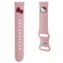 Hello Kitty Dirželis Uniwersalny HKUWLSCHBLP Silicone Kitty Head rožinė/pink strap 22mm