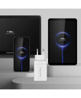 The charger connects to the network Kruger & Matz 65 W GaN with the function Power Delivery i Quick Charge