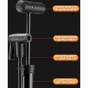 Rockbros 42310006001 dviračio siurblys su manometru - juodas Rockbros 42310006001 dviračio siurblys su manometru - juodas