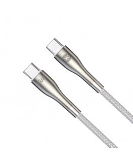 Forever Sleek cable USB-C - USB-C 1,0 m 100W white