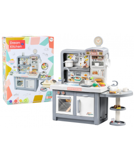 Lean Toys Dream kitchen for children Lights Sounds Steam Accessories Gray